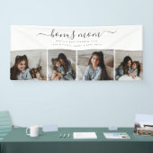 Tijdloze Chic Love Script Witte Foto Moederdag Spandoek (Beurs)