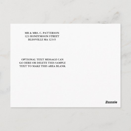 Tijdloze Chic Three foto bruiloft Dank u Briefkaart (Achterkant)