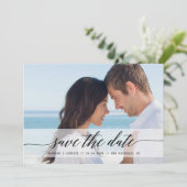 Tijdloze chique bewaar de datum foto aankondiging (Staand voorkant)