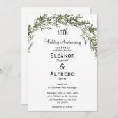 Tijdloze Classic Greenery Wedding Jubileum Kaart (Voorkant / Achterkant)