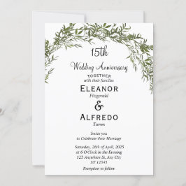Tijdloze Classic Greenery Wedding Jubileum Kaart