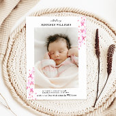 Tijdloze Classic Pink Butterfly Flat Baby Aankondiging