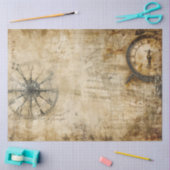 Tijdloze Collage Stijl Oude Tijdmeter Tissuepapier (Craft)