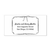 Tijdloze Coquette Bow Bruiloft Retouradres Zelfinktende Stempel (Design)