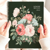 Tijdloze Dark Floral Custom Name Planner
