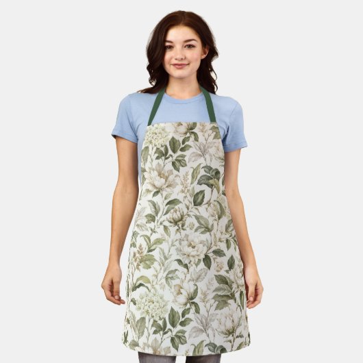 Tijdloze Delicate Botanische Elegantie Schort (Gedragen)