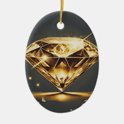 tijdloze diamanten parel keramisch ornament (Voorkant)
