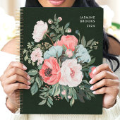 Tijdloze Donkere Bloemengeur Aangepaste Naam Planner