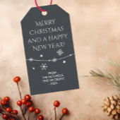 Tijdloze donkere leigrijs kerstfoto cadeau Labels Cadeaulabel