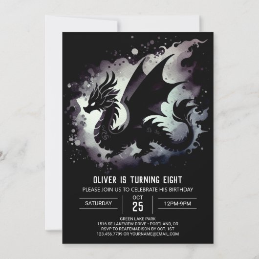 Tijdloze Dragon Birthday Kaart (Voorkant)
