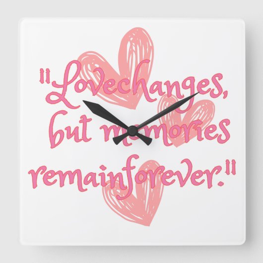 Tijdloze echo's vierkante klok (Voorkant)