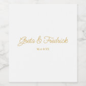 Tijdloze eenvoudige elegantie Luxe wit goud Wijn Etiket (Enkel label)