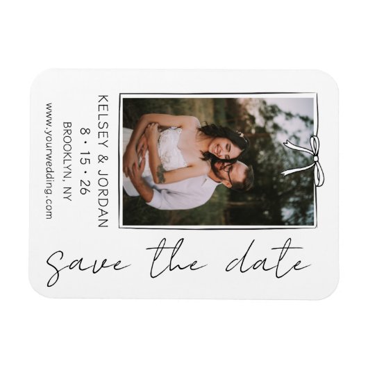 Tijdloze Eenvoudige Moderne Boog Huwelijk Save the Magneet (Horizontaal)