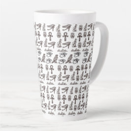Tijdloze Egyptische Antieke Digitale Patronen Latte Mok