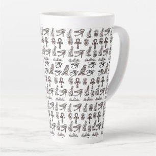 Tijdloze Egyptische Antieke Digitale Patronen Latte Mok
