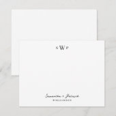 Tijdloze Elegance Minimalistische Couple Note Kaar Notitiekaartje (Voorkant / Achterkant)