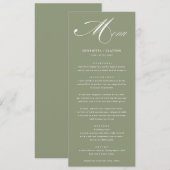 Tijdloze Elegance Sage Green Wedding Menu (Voorkant / Achterkant)
