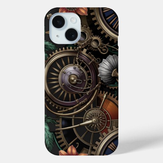 Tijdloze Elegance Steampunk Bloemenmechanica Case-Mate iPhone Case (Achterkant)