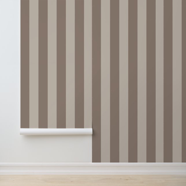 Tijdloze Elegante Beige Grijze Strepen Behang (Applicatie)