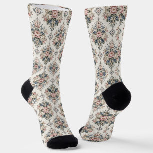 Tijdloze Elegante Botanische Medaillons Sokken