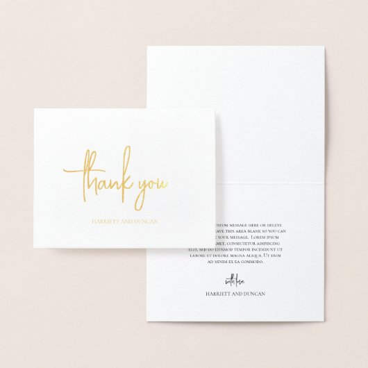 Tijdloze elegante bruiloft bedankt folie kaarten (Display)