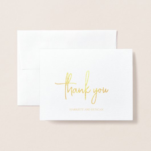 Tijdloze elegante bruiloft bedankt folie kaarten (Voorkant met envelop)