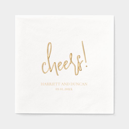 Tijdloze elegante bruiloft folie servetten (Voorkant)