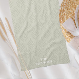 Tijdloze Elegante Olijfgroene Botanische Aangepast Theedoek