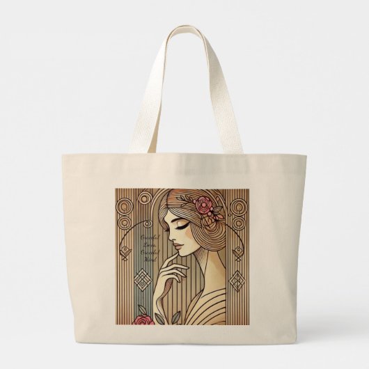 Tijdloze elegante sierlijke dame  Print Grote Tote Bag (Achterkant)