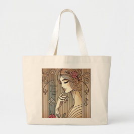 Tijdloze elegante sierlijke dame  Print Grote Tote Bag