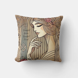 Tijdloze elegante sierlijke dame  Print Kussen
