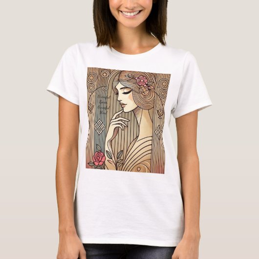 Tijdloze elegante sierlijke dame Print T-shirt (Voorkant)