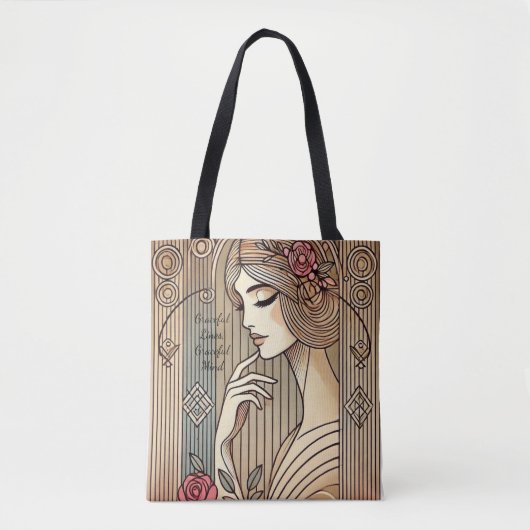 Tijdloze elegante sierlijke dame  Print Tote Bag (Voorkant)