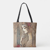 Tijdloze elegante sierlijke dame  Print Tote Bag (Achterkant)
