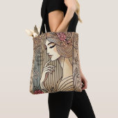 Tijdloze elegante sierlijke dame  Print Tote Bag (Dichtbij)