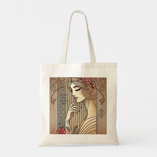 Tijdloze elegante sierlijke dame  Print Tote Bag (Achterkant)