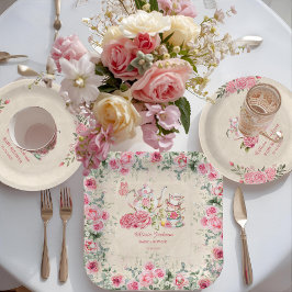 Tijdloze Elegante Theepartij Bruids Bruiloft Uitno Papieren Bordje