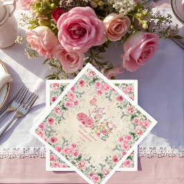 Tijdloze Elegante Theepartij Bruids Bruiloft Uitno Servet