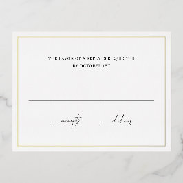 Tijdloze Elegante Trouwen Folie RSVP Kaart