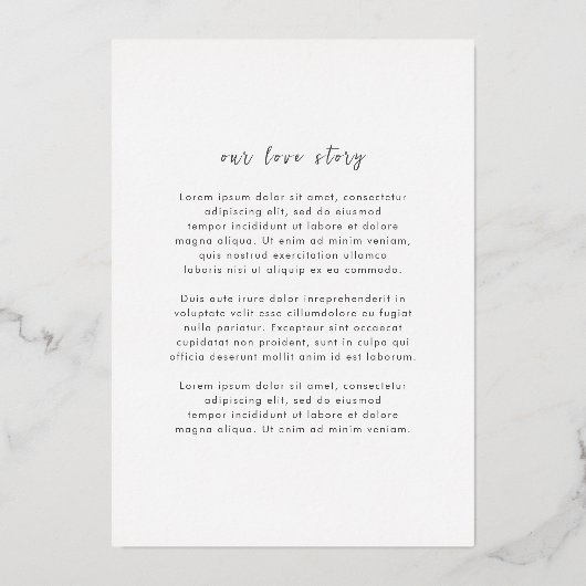 Tijdloze Elegante Trouwen Save the Date Folie Uitnodiging (Achterkant)