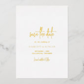 Tijdloze Elegante Trouwen Save the Date Folie Uitnodiging (Voorkant)