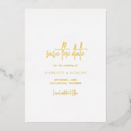Tijdloze Elegante Trouwen Save the Date Folie Uitnodiging