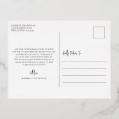 Tijdloze Elegante Trouwen Save the Date Folie Uitnodiging Briefkaart (Achterkant)