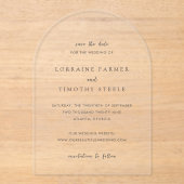 Tijdloze Elegante Trouwkaart Acryl Uitnodigingen (Voorkant)