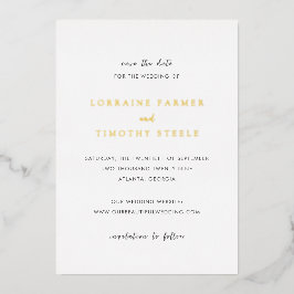 Tijdloze Elegante Trouwkaart Save the Date Folie Uitnodiging