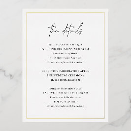 Tijdloze Elegante Wedding Folie Enclosure Kaart