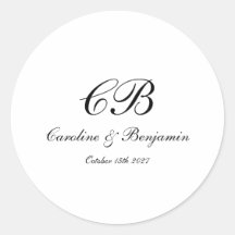 Tijdloze Elegante Zwarte en Witte Script Monogram