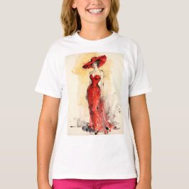 Tijdloze Elegantie – Abstract Vrouwen Portret Kuns T-shirt