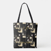 Tijdloze elegantie Abstract - zwart, goud, wit Tote Bag (Achterkant)