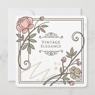 ✨ Tijdloze  elegantie – Antiek bloemen Lijst Feestdagenkaart